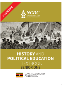SENIOR ONE History and Political Education NEW CURRICULUM BY NCDC 1