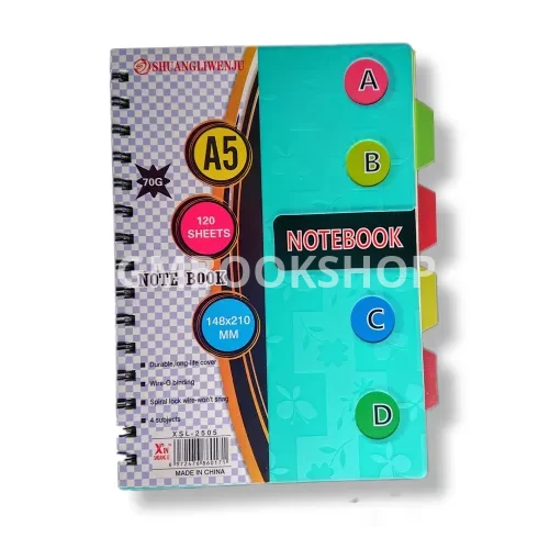 A5 notebook with separators