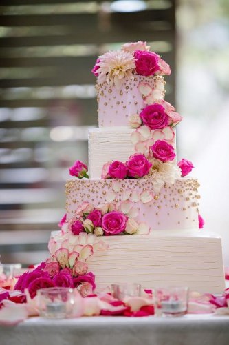 Pink Rose Cascade Cake