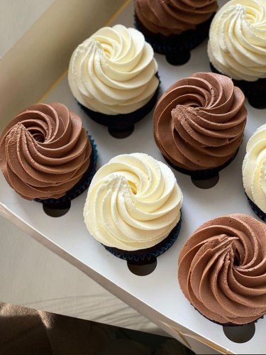 Chocolate and vanilla cupcakes 