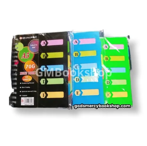 A5 notebook with separators