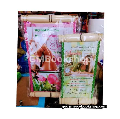 Wooden scroll success card 