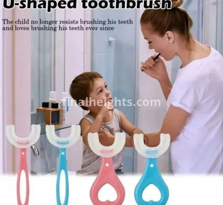 U Shaped Kid Tooth Brushes-Blue