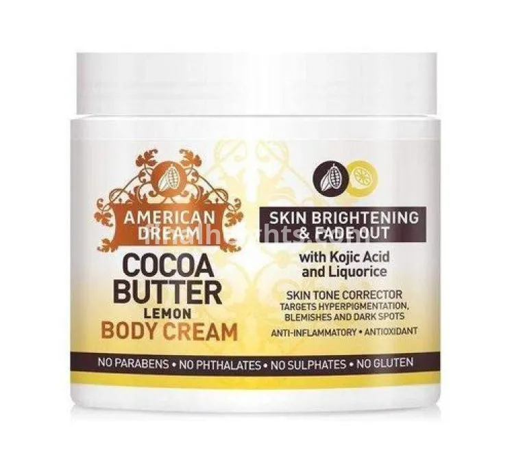 American Dream  Lemon Cocoa Butter For Skin Brightening & Fade Out- Kojic Acid