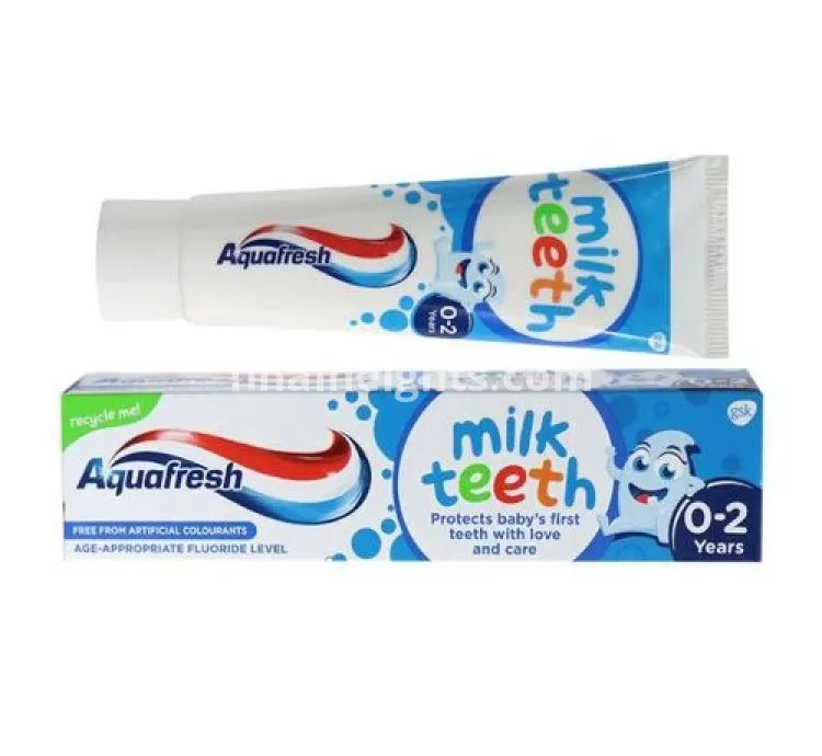 Aquafresh Milk Teeth Toothpaste 0-2 Years, Kids Toothpaste For Infants And Toddlers, Gentle Care For Milk Teeth, 50ml