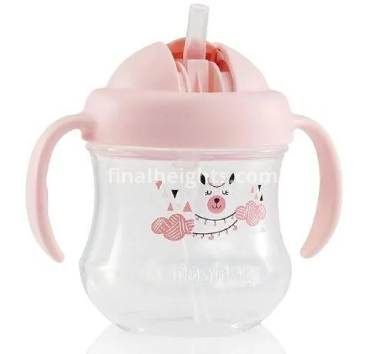 Leak Proof Double Handle Straw Cup Pink