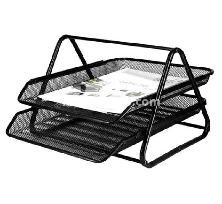 2 Layers Office Tray, Mettalic - Black