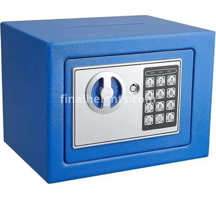 Small Digital safe ,Steel Small Home Office Digital Electronic Fireproof Safe Box-BLUE