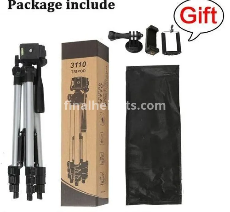 Light Stand Pography Selfie Trod with 1/4 Screw for Phone Camera for RingLight Stand with Adjustable trod _ Black