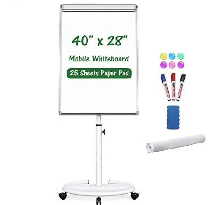 Flipchart Stand With Marker, Eraser & 25 Sheet Papers-White