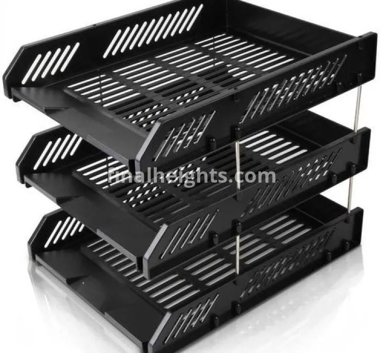 3 Layers Plastic Office Tray - Black