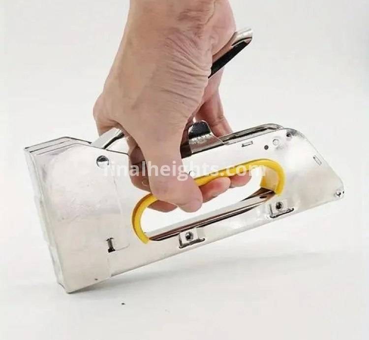 Powerful Strong Hand Held Staple Gun - Silver