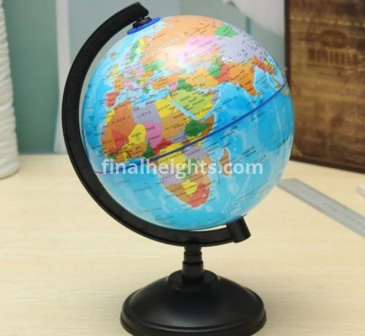 World Globe Map, Country, Region, Cities - Multicolor
