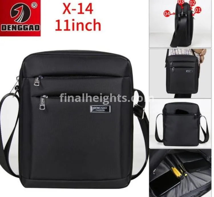 11 Inch Messenger Bag, Small Crossbody Bags for Men Women, Casual Sling Pack Shoulder Bag Side Bags Man Purse Water Resistant for Travel Work Business Office School- Black