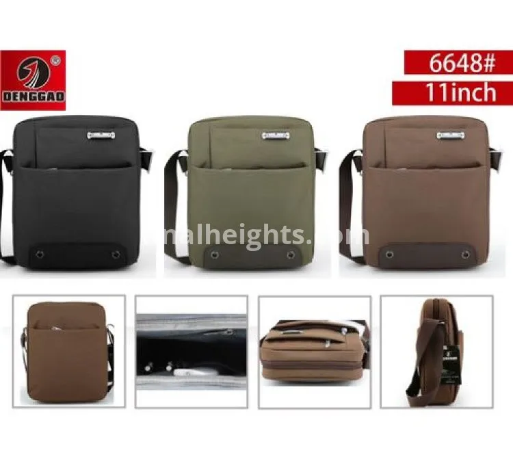 DENGGAO 1 Piece Of 11 Inch Small Canvas Messenger Bag for Men Medium-Sized Shoulder Bag Mens Retro Crossbody Bag Man Travel Bag Tablet Bag Case Suitable for A4 Magazine/iPad & Tablets- Multicolor
