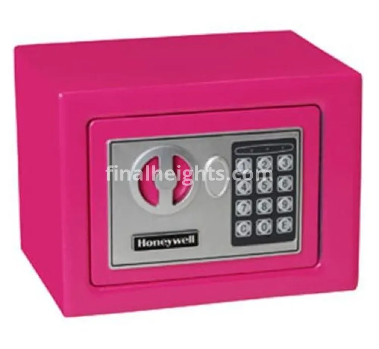 Small Digital safe ,Steel Small Home Office Digital Electronic Fireproof Safe Box-Pink