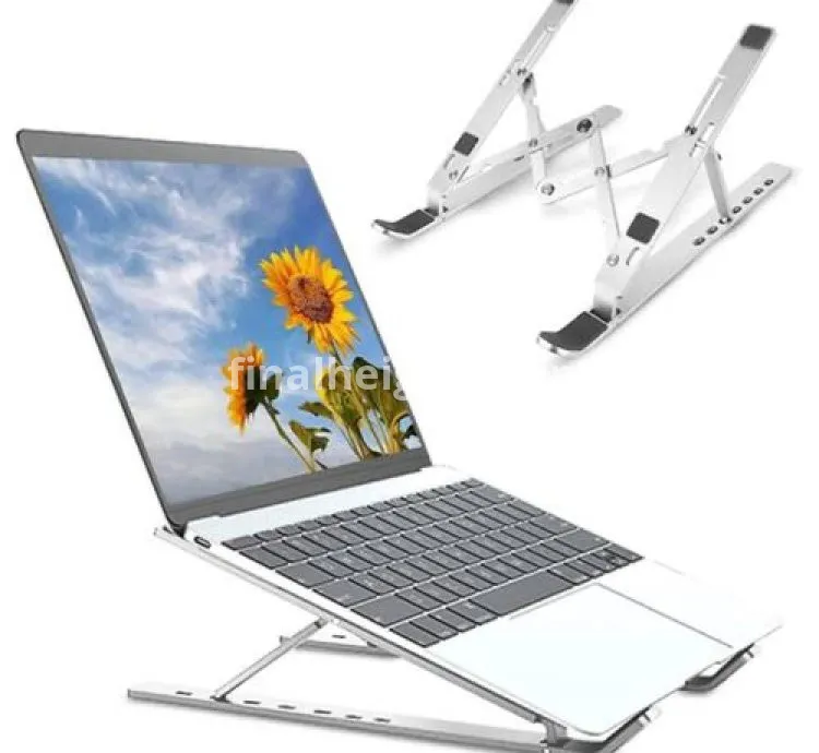 Portable Laptop Stand Foldable Multi-Angle Adjustable Computer Stand- Color Silver.