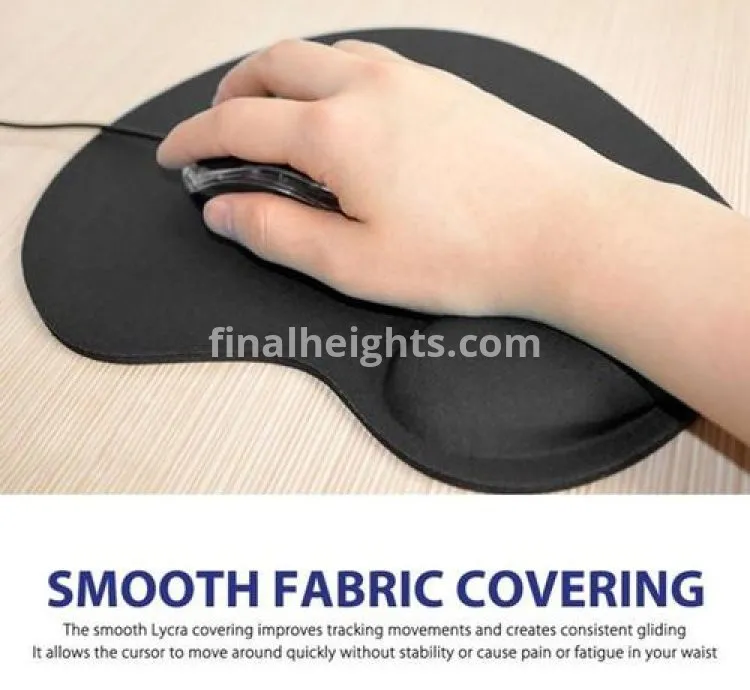 Ergonomic Mousepad with Gel Wrist Support for Comfort - Black