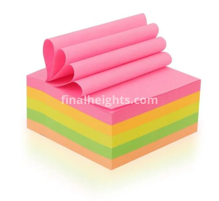 5 Packs Of  Brightly Multicoloured Sticky Notes *100 Sheets In Each  Pack * _ Multicolour