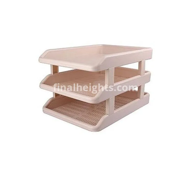 Genuine Deluxe Document Tray 3 Layer Hard Plastic-Biege