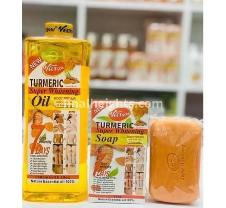 VEET GOLD Anti-Aging & Anti Dark Spots Face & Body OIL + SOAP. Cleanses, Remove Dark Knuckle & Spots