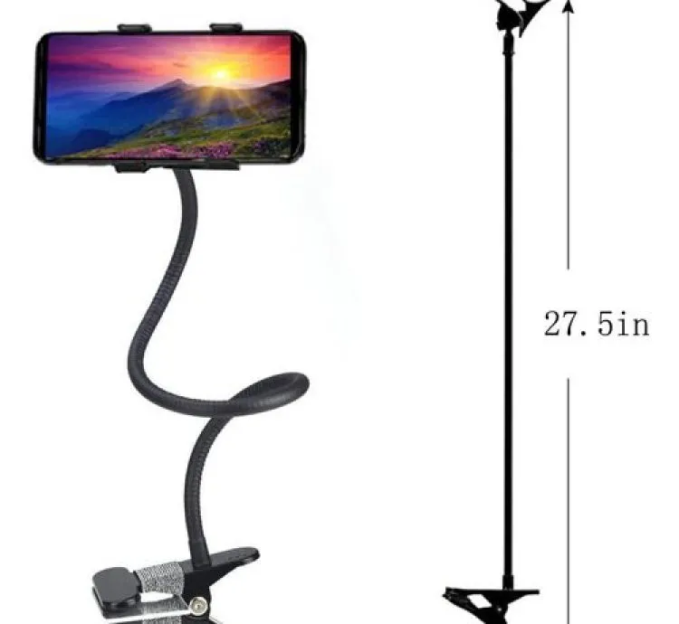 Lazy Bracket Adjustable Long Arm Flexible Gooseneck Universal Mobile Cell Phone Holder Stand