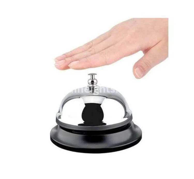 Reception Desk Counter Call Bell For Hotel Bank Service -Silver.