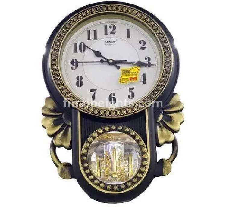 Large Pendulum Wall Clock Watch - Black, Purple, Violet