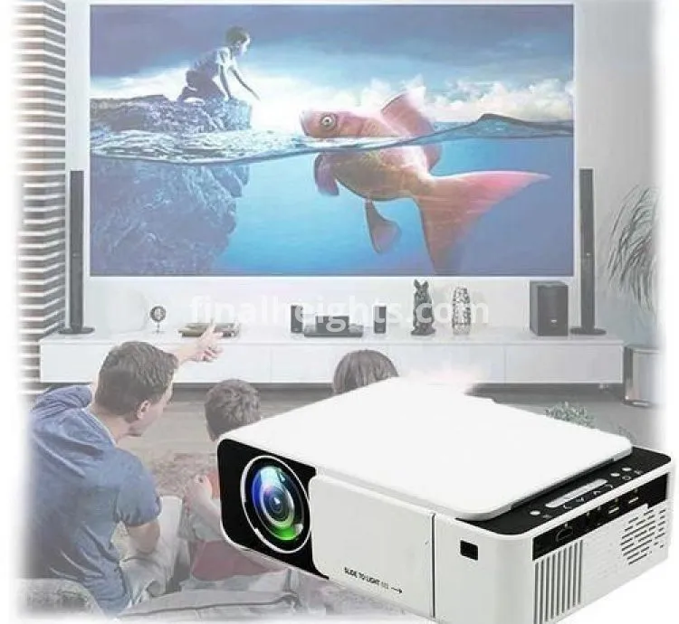 T5 HD LED Projector With In-Built YouTube APP, Connect With Pc, Laptop, Phone - White