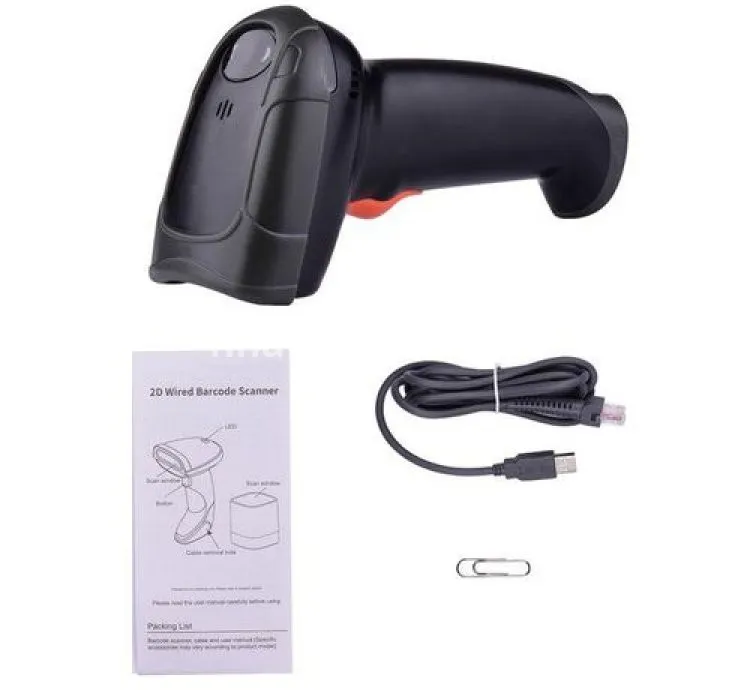 A General Handheld 1D2D/QR Barcode Scanner USB Wired Bar Code Reader