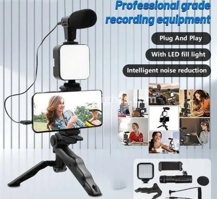 Multipurpose Tripod Professional Video Making Kit-Black