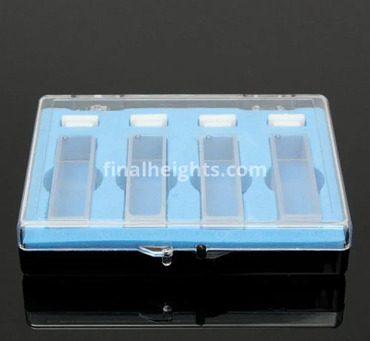 4pcs 3.5ml Optical Quartz Cuvettes 10mm Cuvette Cell Spectrometer With Box