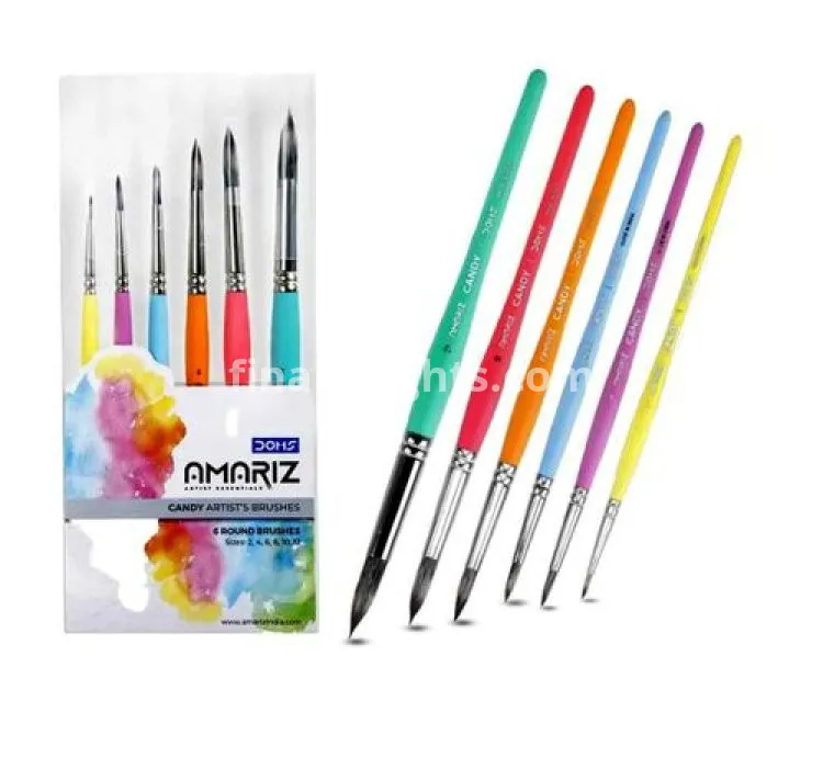Doms AMARIZ, Candy Artists Brushes (Round) Set of 6 Brushes, Pack of 1