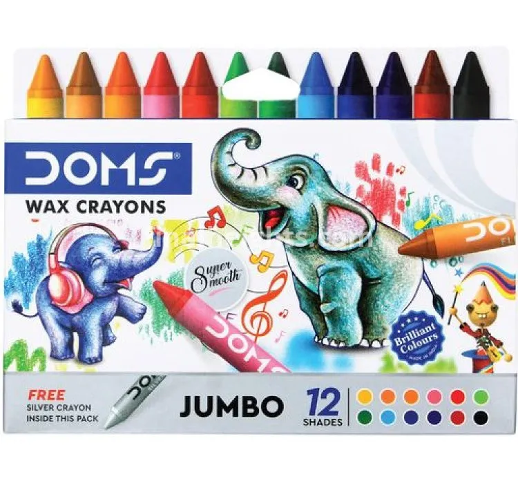 Doms *DOMS Non Toxic Jumbo 12 Shades Wax Crayon