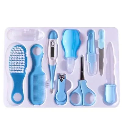 10 pcs Baby Healthcare and Grooming Kit -Blue