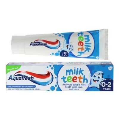 Aquafresh Milk Teeth Toothpaste 0-2 Years, Kids Toothpaste For Infants And Toddlers, Gentle Care For Milk Teeth, 50ml