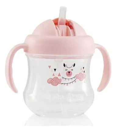 Leak Proof Double Handle Straw Cup Pink