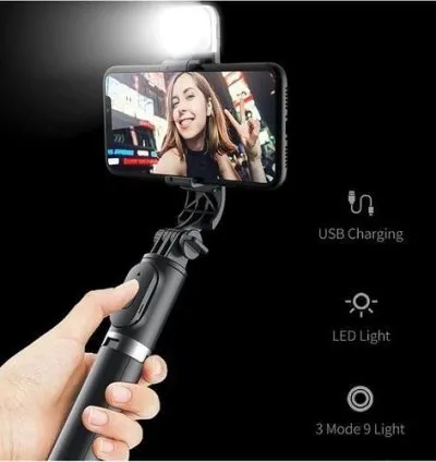Multiple Function Selfie Stick+Tripod+Fill Light 1