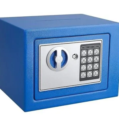 Small Digital safe ,Steel Small Home Office Digital Electronic Fireproof Safe Box-BLUE 1