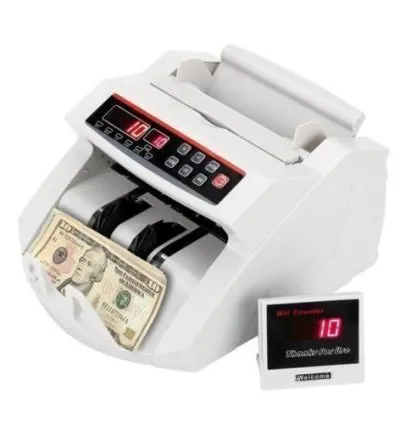 New 2022 Money Cash Counting Bill Counter Bank Counterfeit Detector UV & Mg Machine-Black/white 1