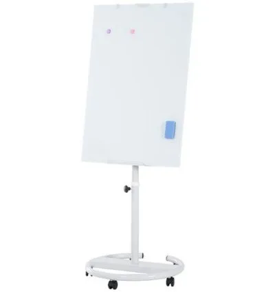 Round Base Rolling Whiteboard, Magnetic Mobile Dry Erase - White 1