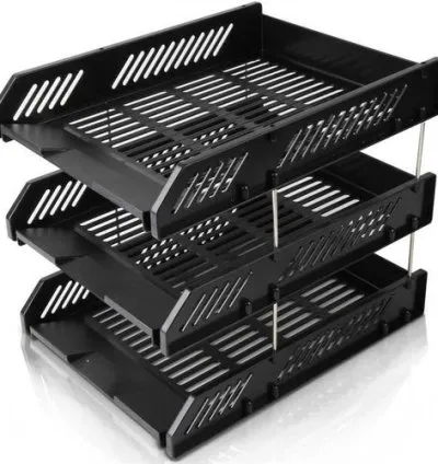 3 Layers Plastic Office Tray - Black 1
