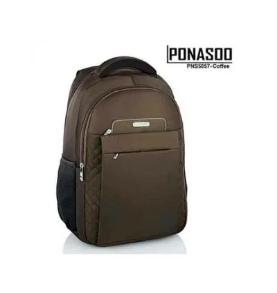 Ponasoo  Water-Resistant Laptop/School Bag - Strong Spacious & Stylish-BLACK/BROWN 1