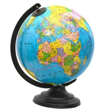 Awals Educational Rotating Desk & Table Top Political World Globe - Blue 1