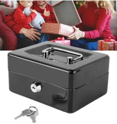 25x20x9 cm  JT250 Robust Metal Cash Box, Secure Money Storage with Lock and Key - Versatile Solution for Home and Travel 1