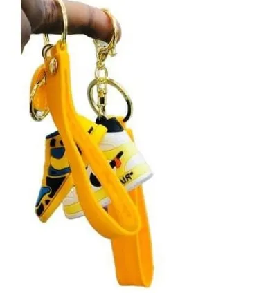 1 Piece Of Made InHand 3D Cute Sneakers/Shoe Design Keychain with Loop and Hook Key Chain For Men and Women 3D Sneaker Keychain Shoe Keychain