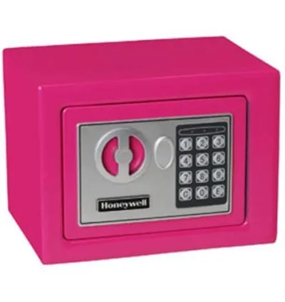 Small Digital safe ,Steel Small Home Office Digital Electronic Fireproof Safe Box-Pink