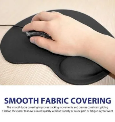 Ergonomic Mousepad with Gel Wrist Support for Comfort - Black 1