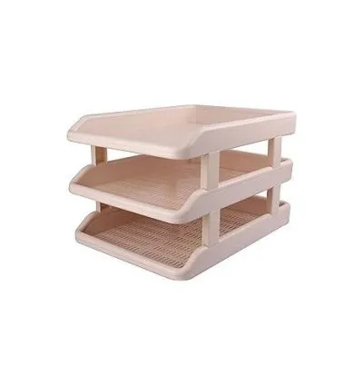 Genuine Deluxe Document Tray 3 Layer Hard Plastic-Biege 1