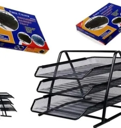 3 Layer Mesh Document Tray For Office - Black 1